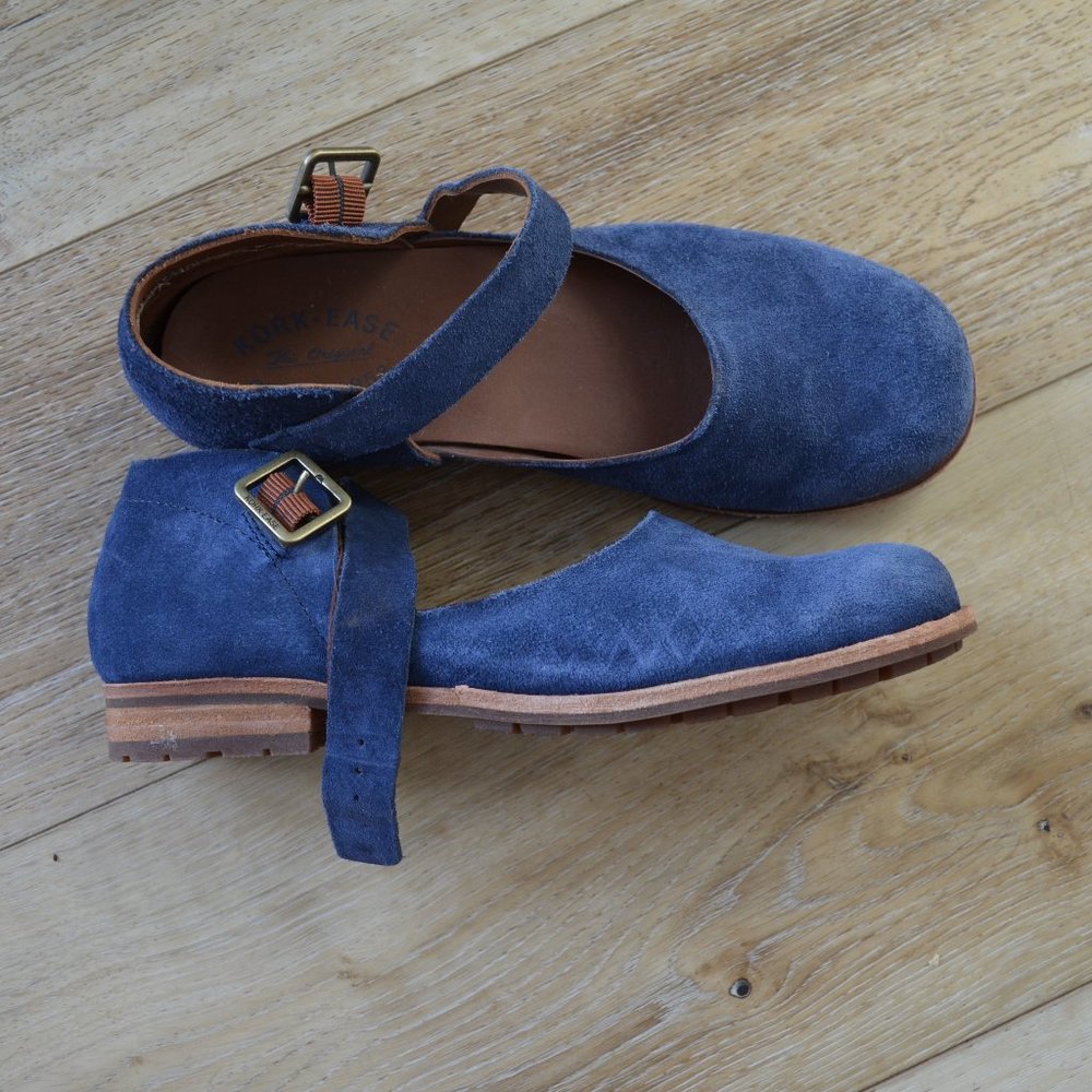 Kork-Ease Maryjane flats blue suede leather 7.5
